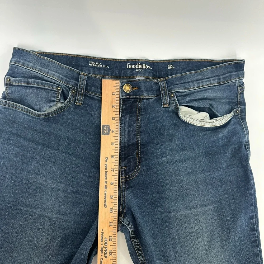 Goodfellow & Co Jeans Mens 38x30 Blue Denim Slim Fit Total Flex Stretch Straight